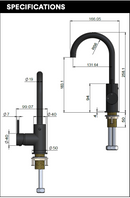 Meir Round Gooseneck Basin Mixer with Cold Start - Tiger Bronze