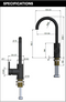 Meir Round Gooseneck Basin Mixer with Cold Start - Tiger Bronze