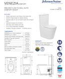 Venezia Closed Coupled Back To Wall Rimless Comfort Toilet Suite With Seat