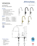 Venezia Gooseneck Pull Out Sink Mixer Lead Free