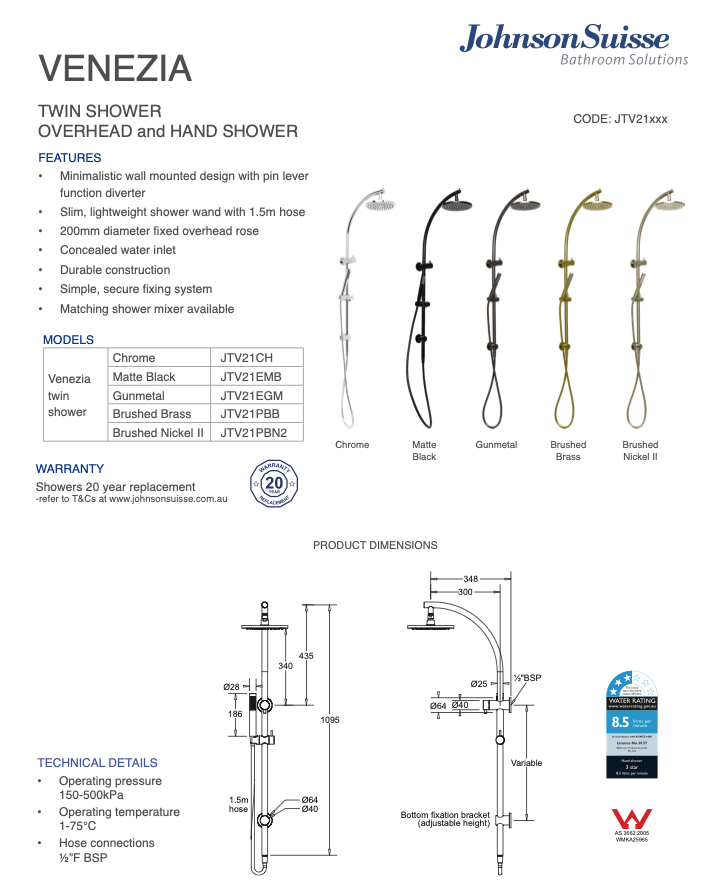 Venezia Twin Shower