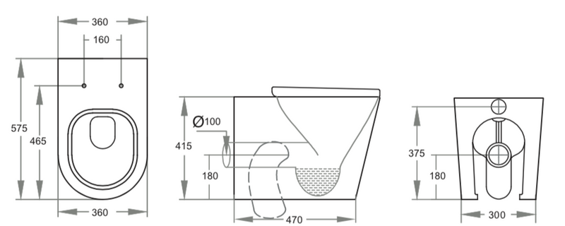 Novelli Rimless Inwall Toilet Suite