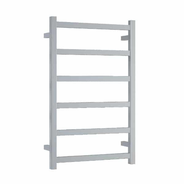 Thermorail 6 Bar Straight Square Heated Towel Ladder 500mm Polished Stainless Steel