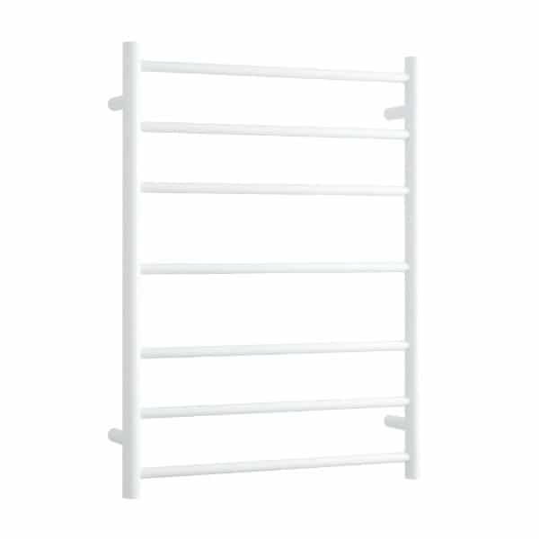 Thermogroup 7 Bar Straight Round Heated Towel Ladder 600mm Satin White