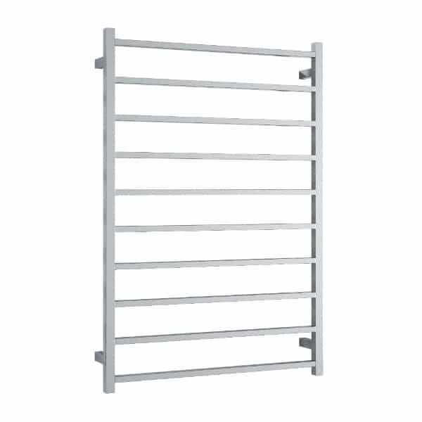 Thermogroup 10 Bar Straight Square Heated Towel Ladder 800mm Polished Stainless Steel