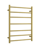 Thermogroup 7 Bar Straight Round Heated Towel Ladder 600mm Brushed Gold