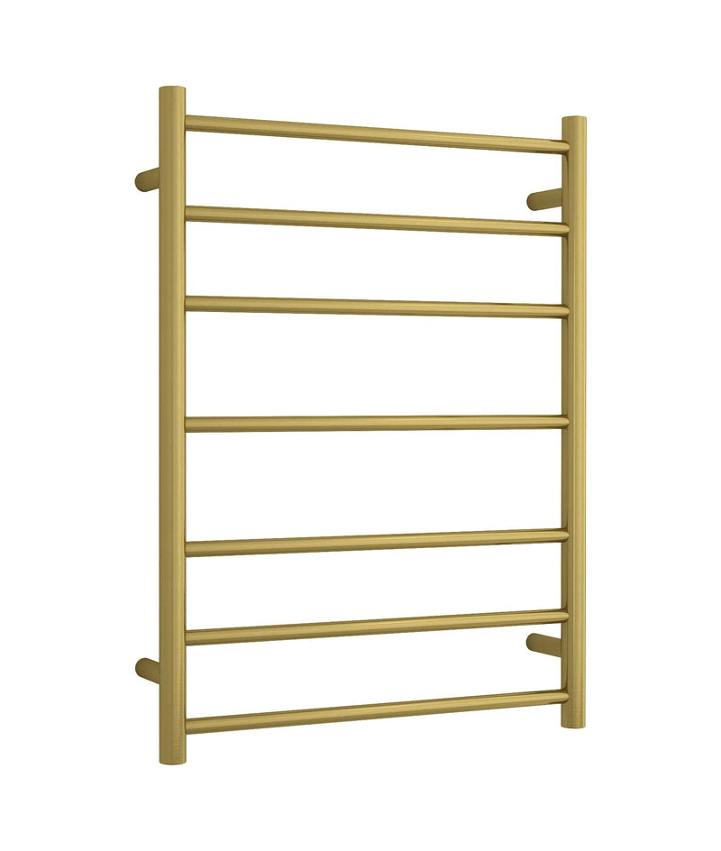 Thermogroup 7 Bar Straight Round Heated Towel Ladder 600mm Brushed Gold