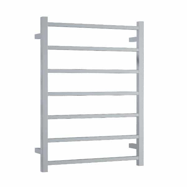 Thermogroup 7 Bar Straight Square Heated Towel Ladder 600mm Polished Stainless Steel