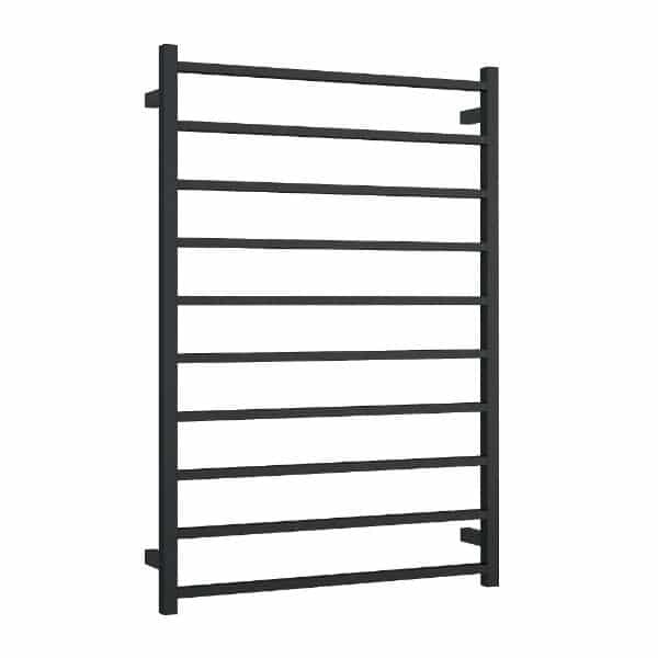 Thermogroup 10 Bar Straight Square Heated Towel Ladder 800mm Matte Black