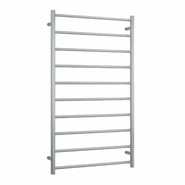 Thermogroup 10 Bar Straight Round Heated Towel Ladder 700mm Brushed Stainless Steel