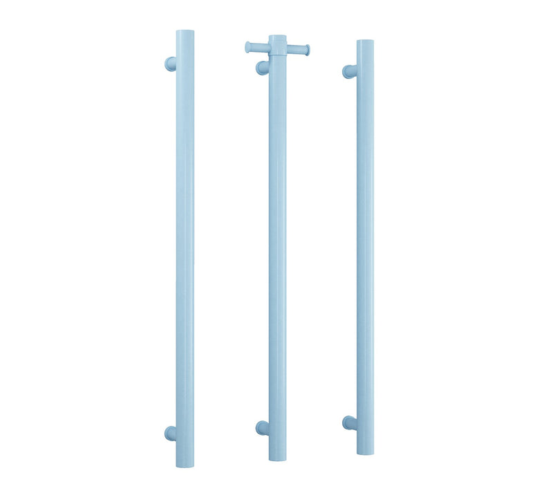 Thermogroup Round Vertical Single Bar Heated Towel Rail Horizon Blue