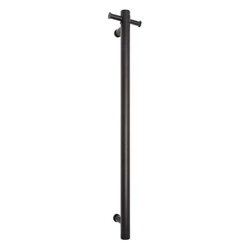 Thermogroup Round Vertical Single Bar Heated Towel Rail Matte Black