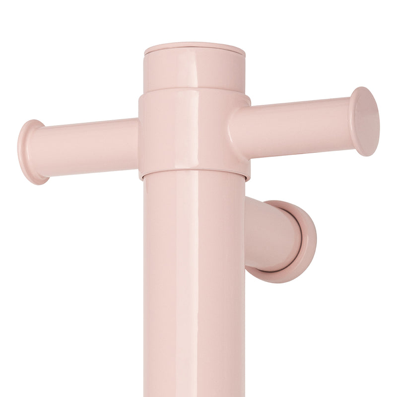 Thermogroup Round Vertical Single Bar Heated Towel Rail Dusty Pink