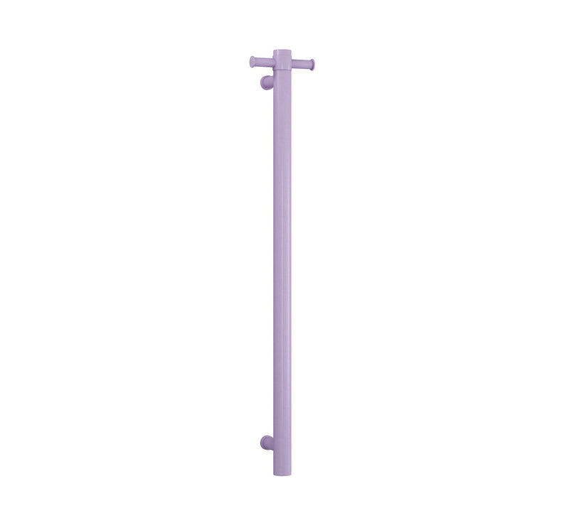Thermogroup Round Vertical Single Bar Heated Towel Rail Lilac Satin