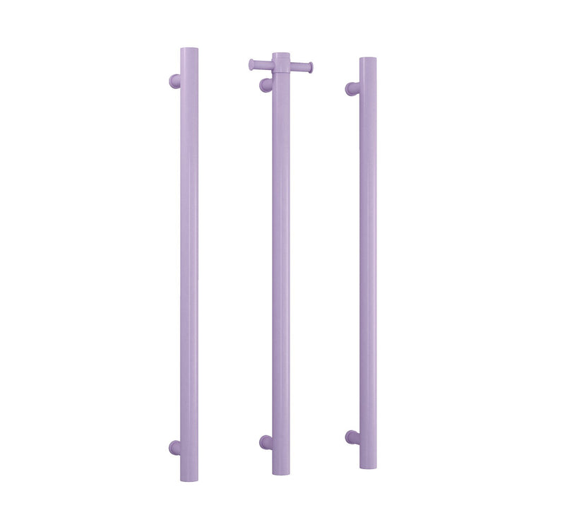 Thermogroup Round Vertical Single Bar Heated Towel Rail Lilac Satin