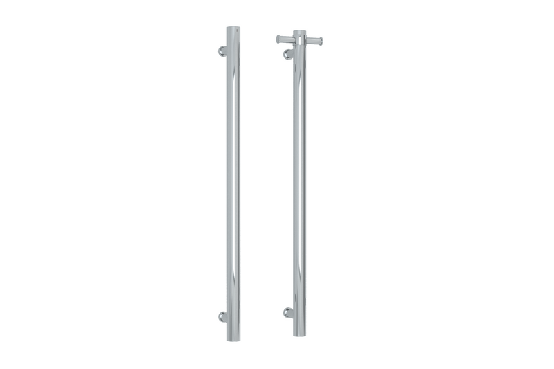 Thermogroup Round Vertical Single Bar Heated Towel Rail Polished Stainless