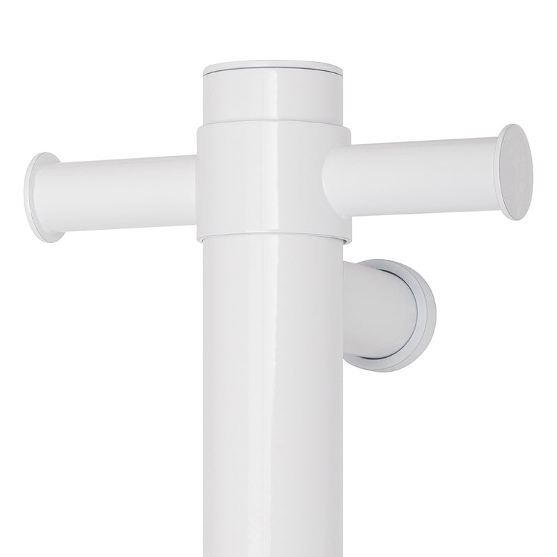 Thermogroup Round Vertical Single Bar Heated Towel Rail Satin White