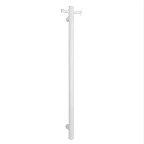 Thermogroup Round Vertical Single Bar Heated Towel Rail Satin White