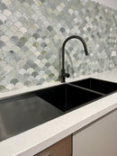Meir Lavello Kitchen Sink - Double Bowl & Drainboard 1160 x 440 - Gunmetal Black