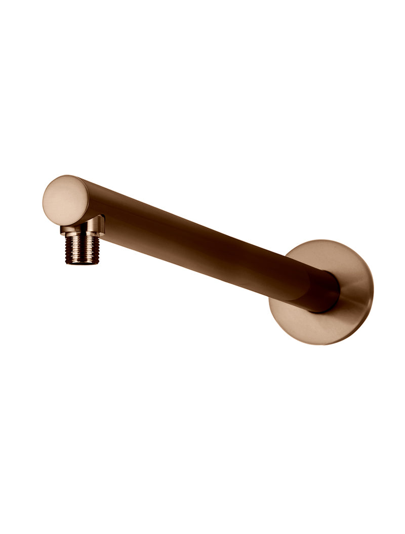 Round Wall Shower Arm 400mm - Lustre Bronze