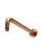 Meir Round Wall Shower Curved Arm 400mm - Lustre Bronze