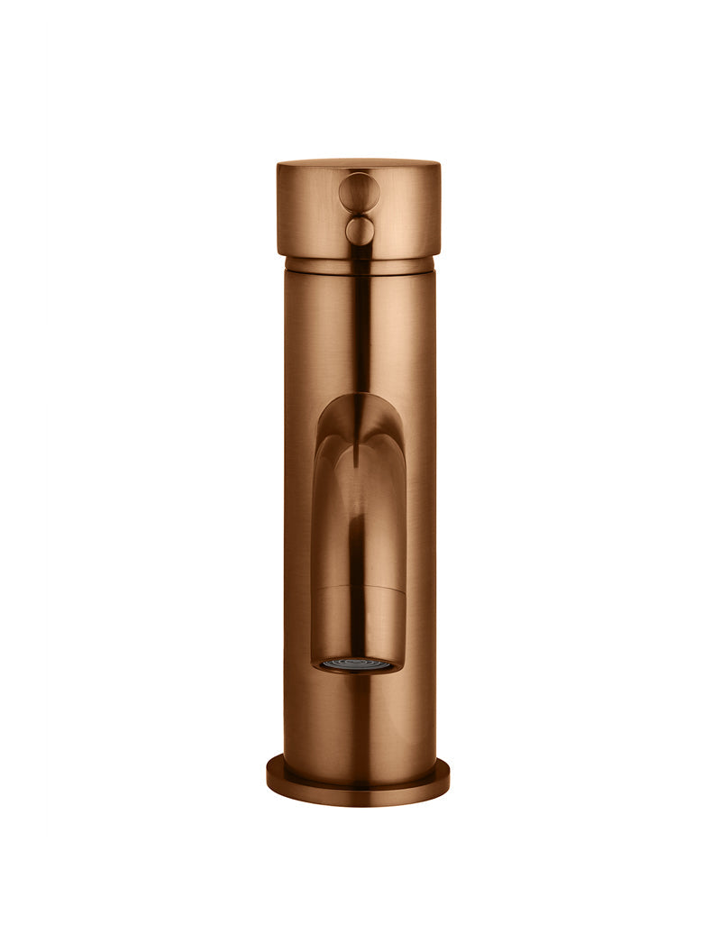 Meir Round Basin Mixer Curved - Lustre Bronze