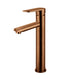 Meir Round Paddle Tall Basin Mixer - Lustre Bronze