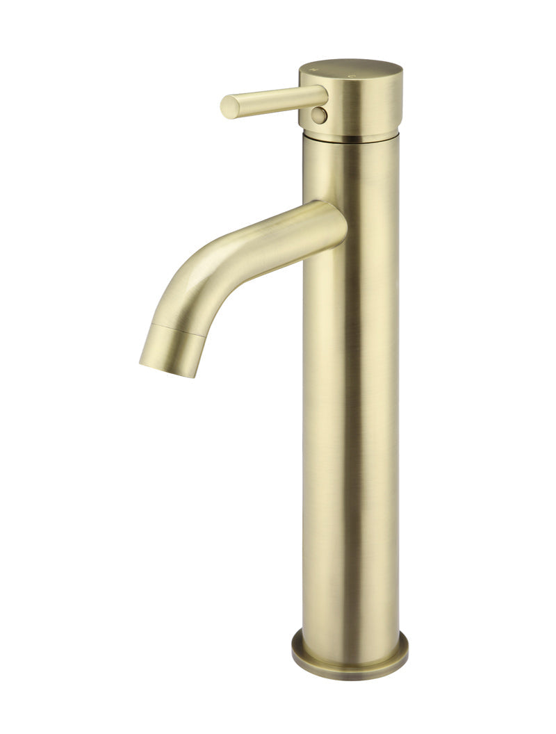 Meir Round Tall Curved Basin Mixer - PVD Tiger Bronze