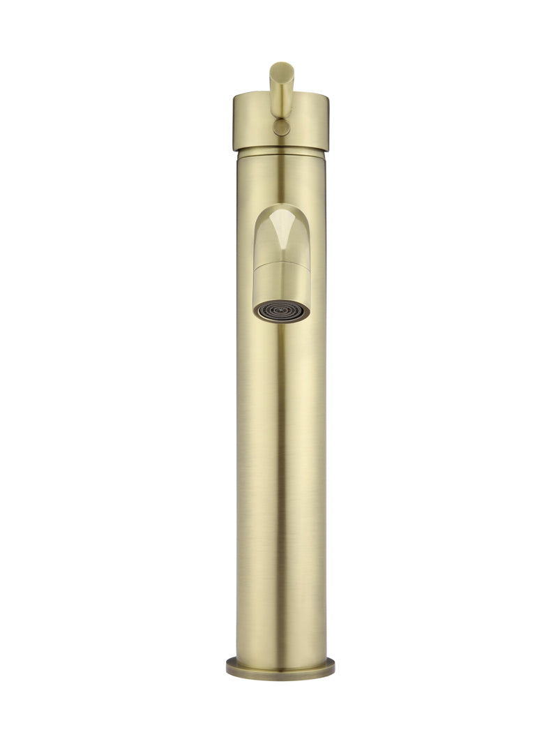 Meir Round Tall Curved Basin Mixer - PVD Tiger Bronze