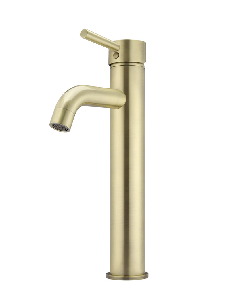 Meir Round Tall Curved Basin Mixer - PVD Tiger Bronze