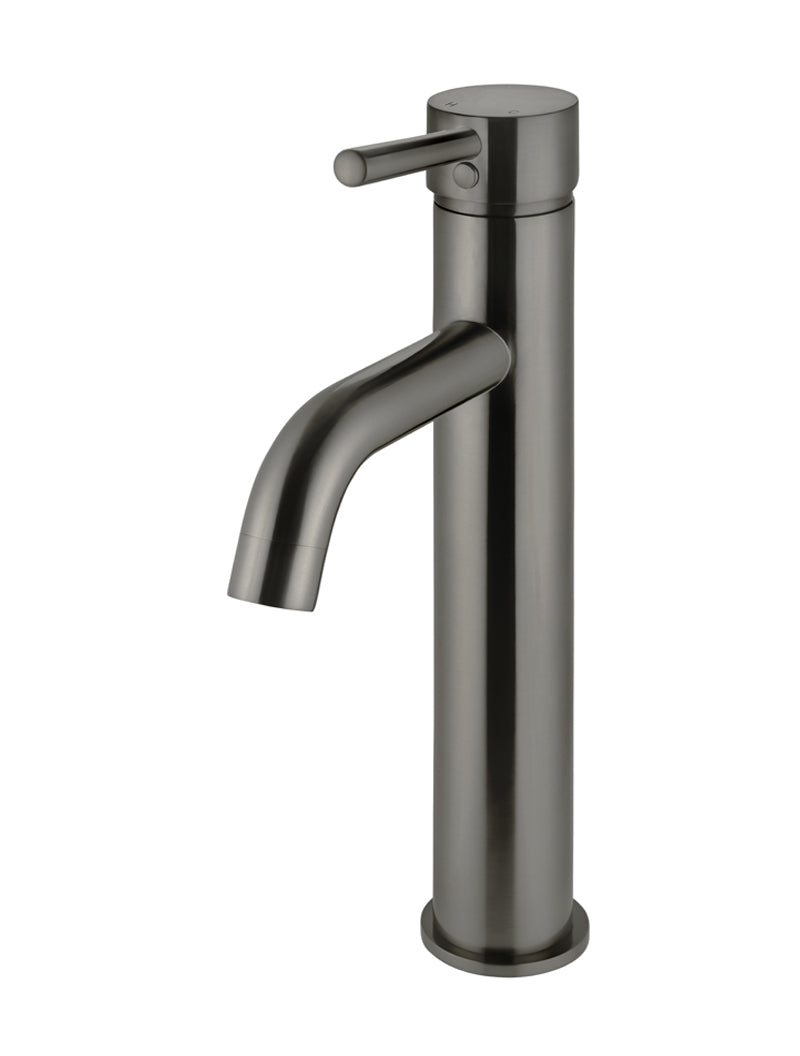 Meir Round Tall Curved Basin Mixer - Shadow Gunmetal