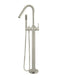 Round Freestanding Bath Spout and Hand Shower - Brushed Nickel