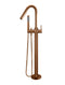 Meir Round Freestanding Bath Spout and Hand Shower - Lustre Bronze