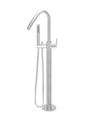 Round Paddle Freestanding Bath Spout and Hand Shower - Polished Chrome