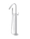 Round Paddle Freestanding Bath Spout and Hand Shower - Polished Chrome
