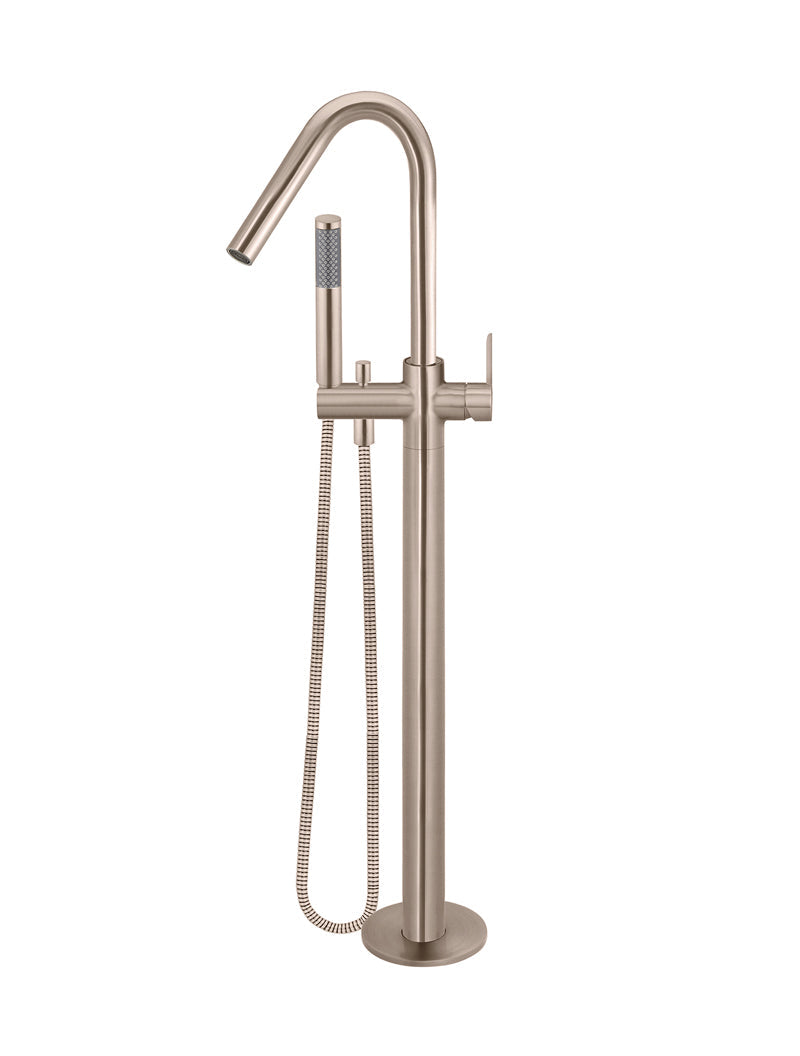 Meir Round Paddle Freestanding Bath Spout and Hand Shower - Champagne