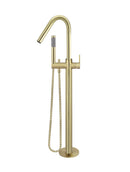 Round Paddle Freestanding Bath Spout and Hand Shower - PVD Tiger Bronze