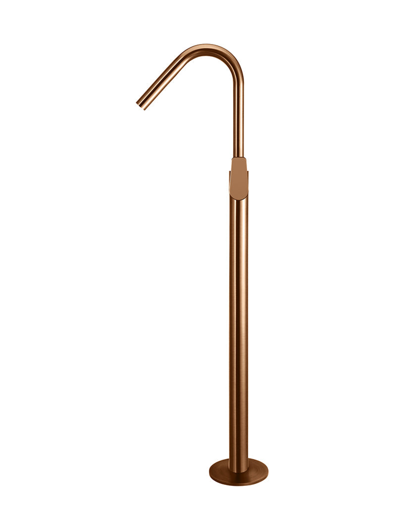 Meir Round Paddle Freestanding Bath Spout and Hand Shower - Lustre Bronze