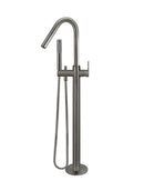 Round Paddle Freestanding Bath Spout and Hand Shower - Shadow Gunmetal