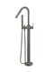 Round Paddle Freestanding Bath Spout and Hand Shower - Shadow Gunmetal