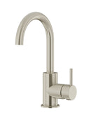 Meir Round Gooseneck Basin Mixer with Cold Start - Brushed Nickel