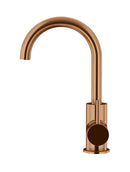 Meir Round Gooseneck Basin Mixer with Cold Start - Lustre Bronze