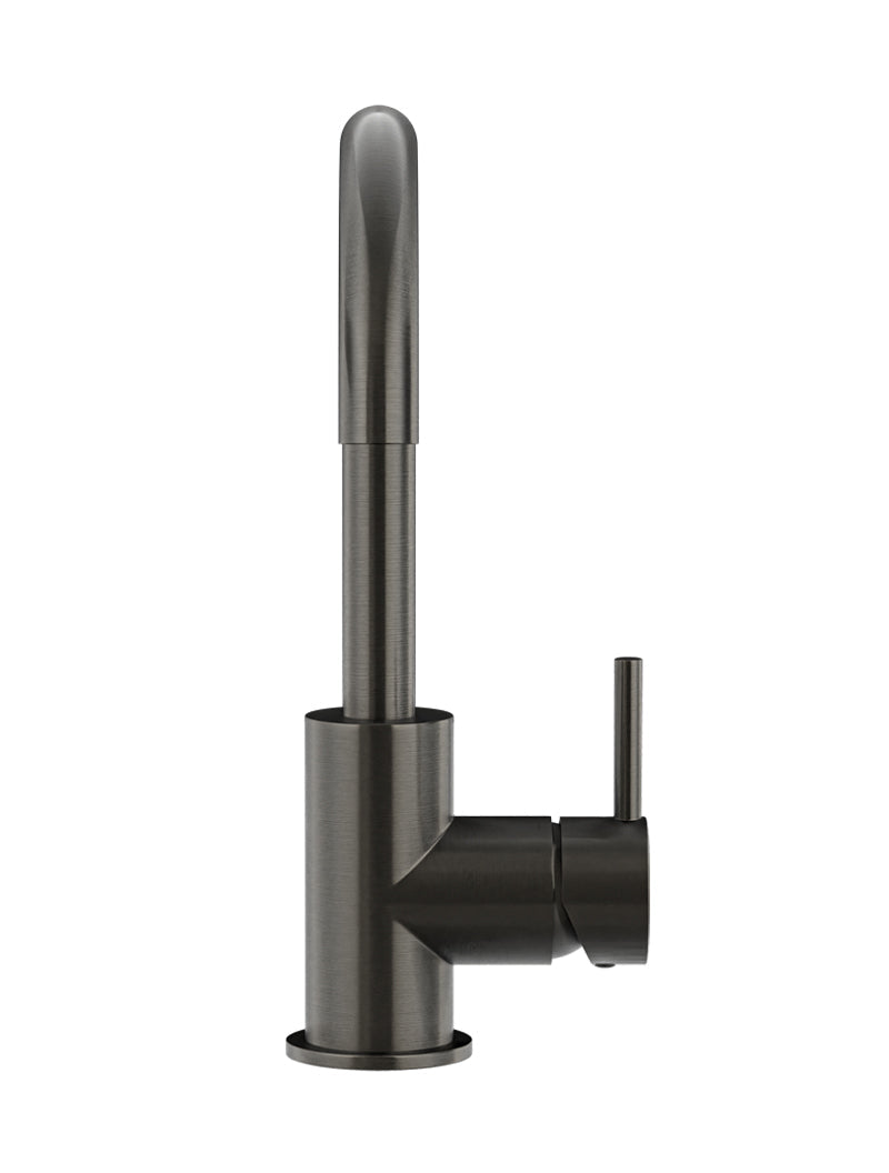 Meir Round Gooseneck Basin Mixer with Cold Start - Shadow Gunmetal