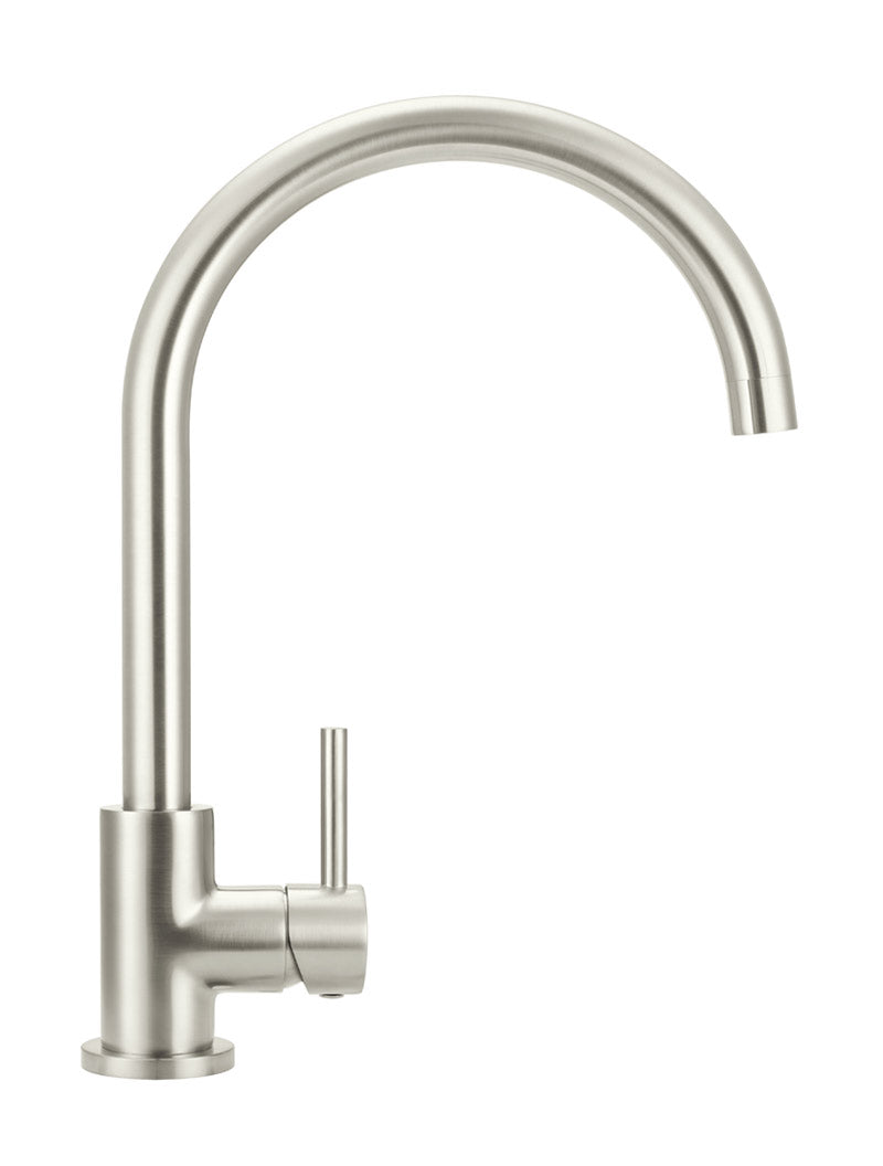 Meir Round Gooseneck Kitchen Mixer Tap - PVD Brushed Nickel