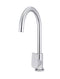 Meir Round Gooseneck Kitchen Mixer Tap with Paddle Handle - Polished Chrome