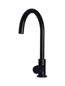 Meir Round Gooseneck Kitchen Mixer Tap with Pinless Handle - Matte Black