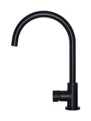 Meir Round Gooseneck Kitchen Mixer Tap with Pinless Handle - Matte Black