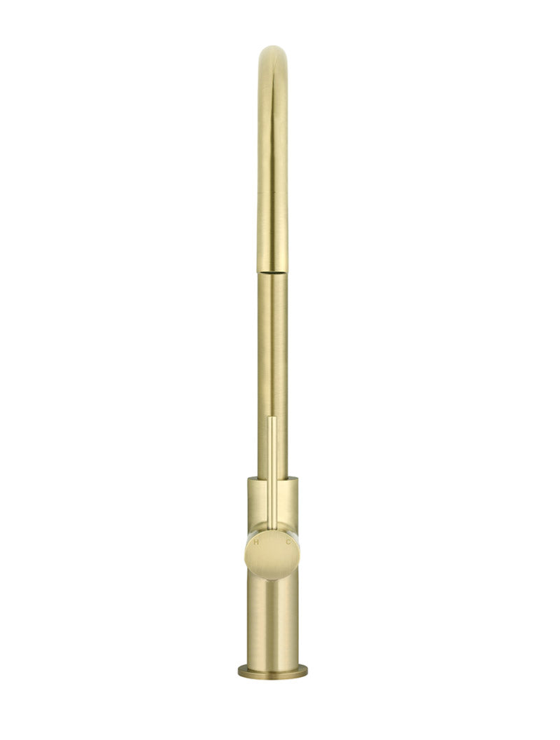 Meir Round Piccola Pull Out Kitchen Mixer Tap - PVD Tiger Bronze