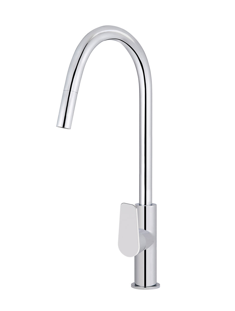 Meir Round Paddle Piccola Pull Out Kitchen Mixer Tap - Polished Chrome