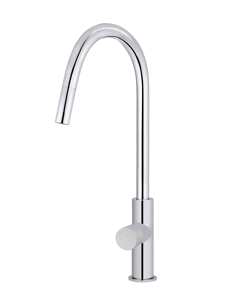 Meir Round Pinless Piccola Pull Out Kitchen Mixer Tap - Polished Chrome
